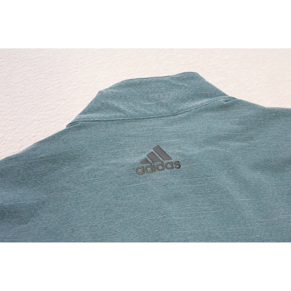 Adidas Golf Jacket Mens‎ Medium Blue Full Zip Mock Neck Performance Excellent